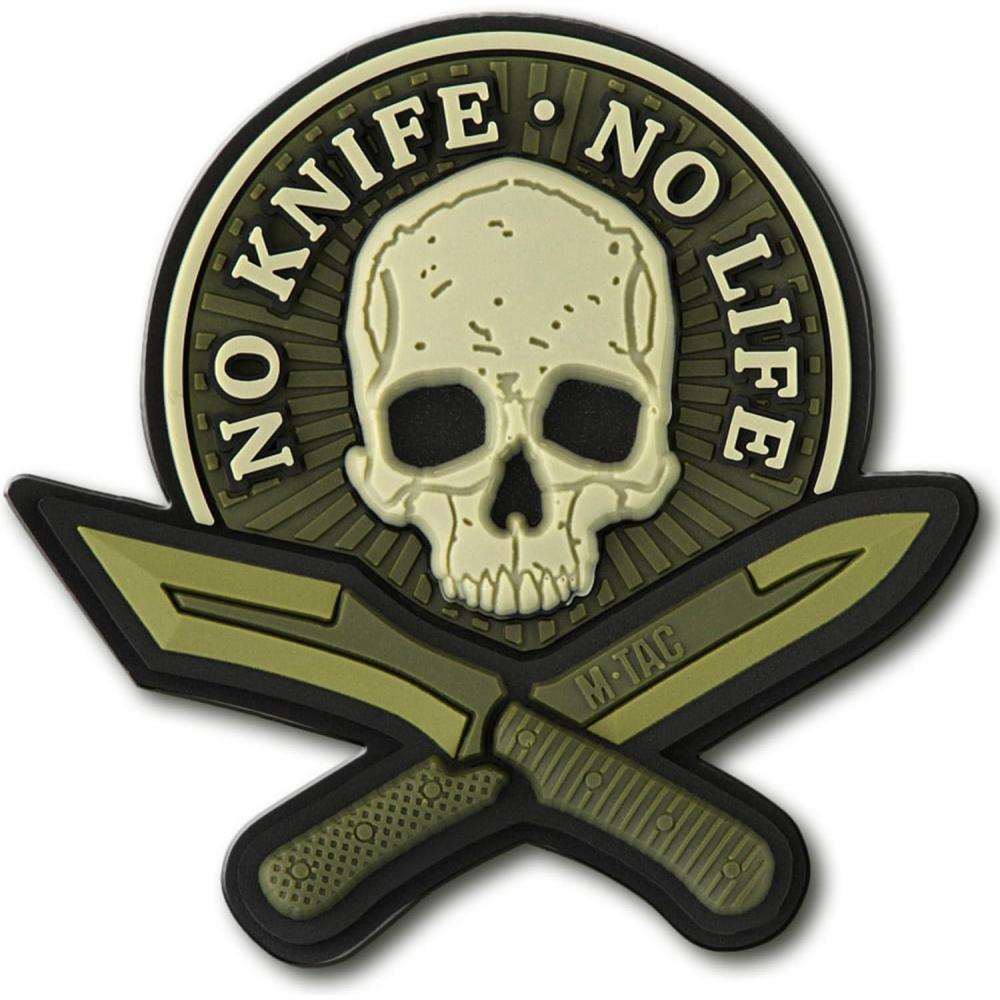 image:imageMTac Morale Patches No Knife No Life PVC 3D Military TacticalOlive