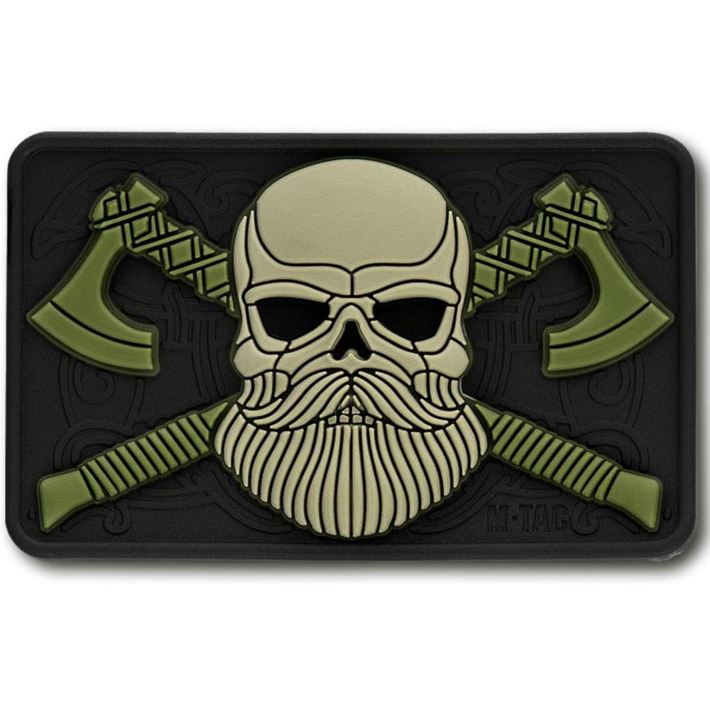 image:imageMTac Tactical Beard Skull Patch Morale Patch for Military Gear Army Patches for Clothes Jackets Backpacks Hats Patch with Hook FastenersBlackOlive