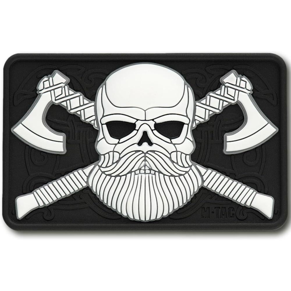 image:imageMTac Tactical Beard Skull Patch Morale Patch for Military Gear Army Patches for Clothes Jackets Backpacks Hats Patch with Hook FastenersBlackWhite