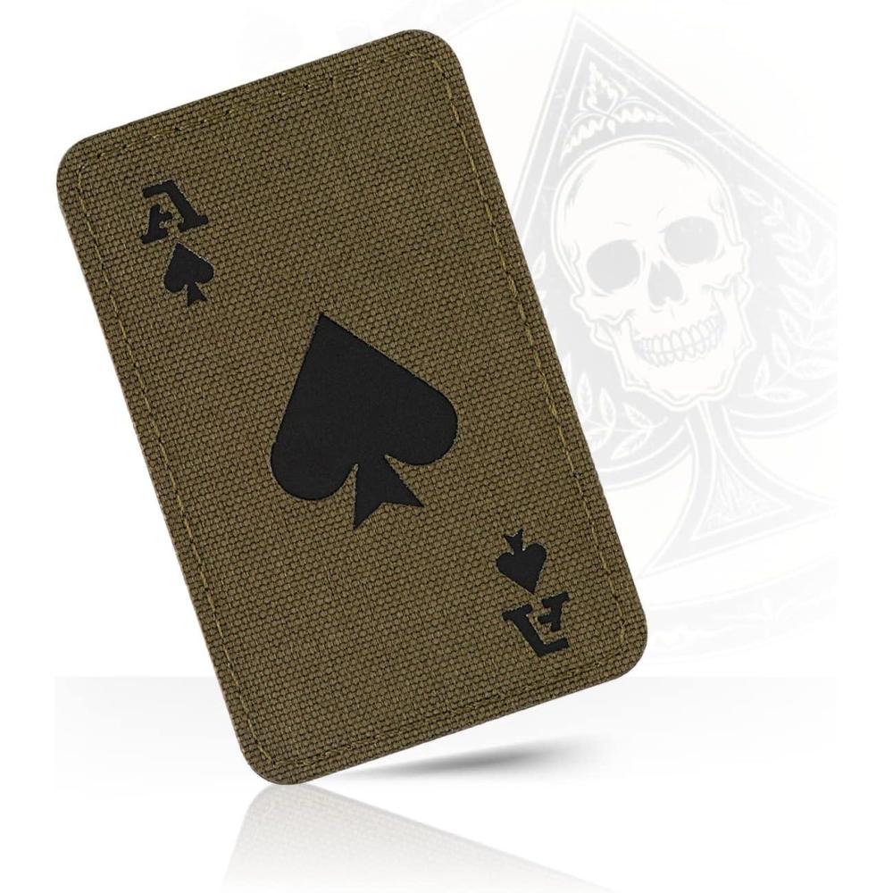 image:imageMTac Tactical Morale Patch for Military Gear Ace of Spades Patch Death Card Army Patches for Clothes Jackets Backpacks Hats Combat Hook and Loop Patches BlackGITDRanger Green Black