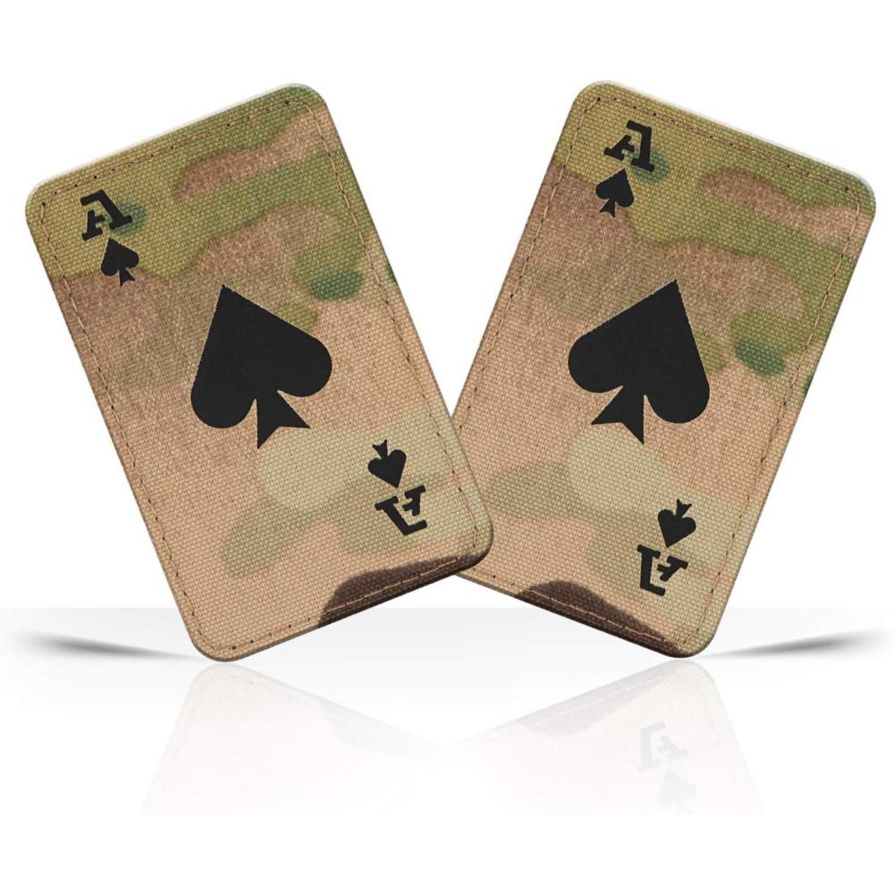 image:imageMTac Tactical Morale Patch for Military Gear Ace of Spades Patch Death Card Army Patches for Clothes Jackets Backpacks Hats Combat Hook and Loop Patches BlackGITDCamo Black 2 pcs