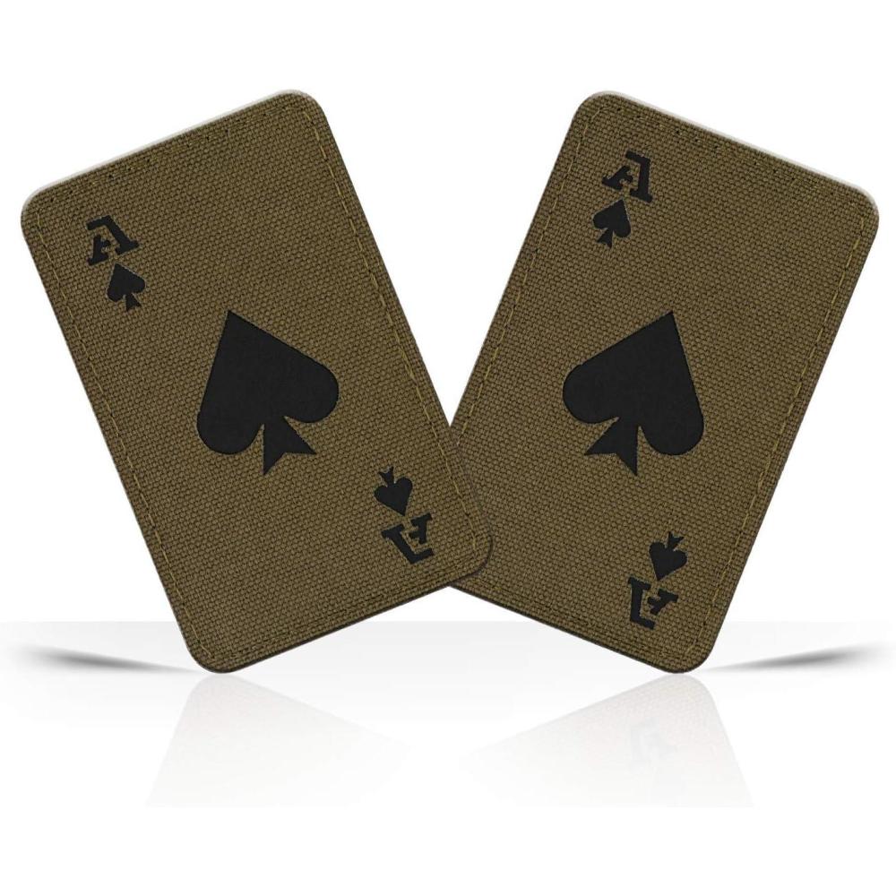 image:imageMTac Tactical Morale Patch for Military Gear Ace of Spades Patch Death Card Army Patches for Clothes Jackets Backpacks Hats Combat Hook and Loop Patches BlackGITDRanger Green Black 2 pcs