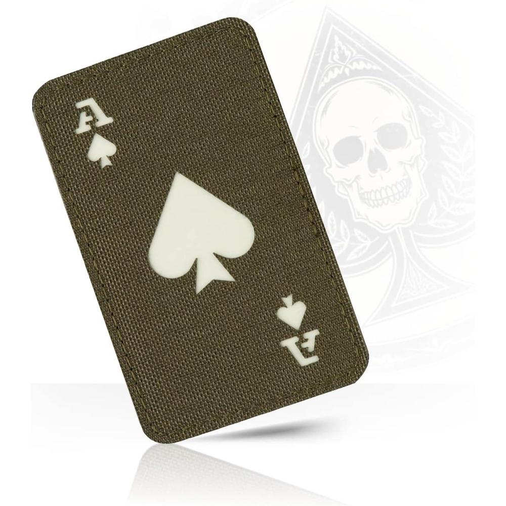 image:imageMTac Tactical Morale Patch for Military Gear Ace of Spades Patch Death Card Army Patches for Clothes Jackets Backpacks Hats Combat Hook and Loop Patches BlackGITDRanger Green GITD