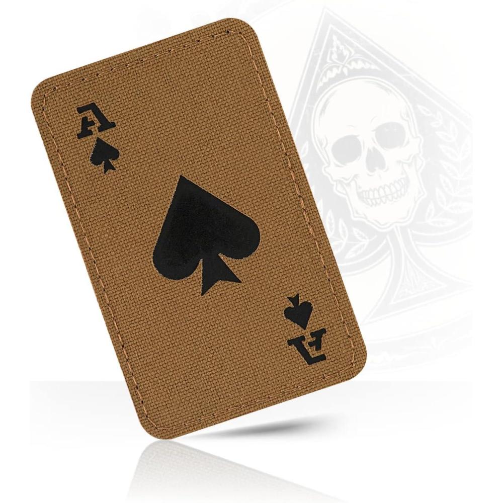 image:imageMTac Tactical Morale Patch for Military Gear Ace of Spades Patch Death Card Army Patches for Clothes Jackets Backpacks Hats Combat Hook and Loop Patches BlackGITDCoyote Black