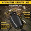 M-Tac Canteen Water Bottle – 1 Quart Water Canteen (34 Oz/1L) – Tactical Water Bottle for Military Hiking Camping Survival (Olive)(Black)