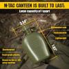 M-Tac Canteen Water Bottle – 1 Quart Water Canteen (34 Oz/1L) – Tactical Water Bottle for Military Hiking Camping Survival (Olive)(Olive)