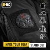 M-Tac Morale Patches 3D PVC – Tactical Operator Skull Patches for Vest, Backpacks, Hats – Tactical Military Patch with Hook Fastener Backing (Black)(Black/Red)