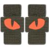 M-Tac Multicolor Tiger Eyes Morale Patches Compatible with Molle Tactical Patch Military Combat Hook Fasteners (Camo)(Ranger Green/RED)