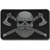 M-Tac Tactical Beard Skull Patch – Morale Patch for Military Gear Army Patches for Clothes, Jackets, Backpacks, Hats Patch with Hook Fasteners(Black/Grey)
