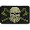 M-Tac Tactical Beard Skull Patch – Morale Patch for Military Gear Army Patches for Clothes, Jackets, Backpacks, Hats Patch with Hook Fasteners(Black/Olive)