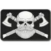 M-Tac Tactical Beard Skull Patch – Morale Patch for Military Gear Army Patches for Clothes, Jackets, Backpacks, Hats Patch with Hook Fasteners(Black/White)