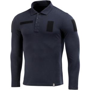 M-Tac Long Sleeve Tactical Polo Shirt for Men – Men’s Military Polo Shirt for Work, Outdoor, Tactical & Law Enforcement Gear(Dark Navy Blue)