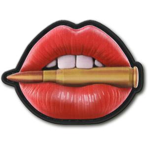 M-Tac Morale Patch Pink Lips with Bullet – PVC Tactical Military Patch with Hook Fastener Backing – Patches for Vest, Backpacks, Hats (Pink)(Red)