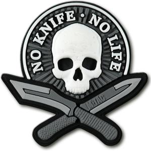 M-Tac Morale Patches No Knife No Life PVC 3D Military Tactical(Grey / Black)
