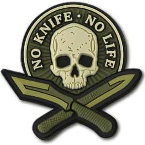 M-Tac Morale Patches No Knife No Life PVC 3D Military Tactical(Olive)