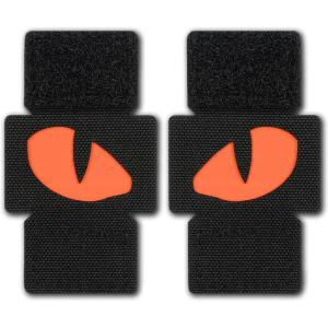 M-Tac Multicolor Tiger Eyes Morale Patches Compatible with Molle Tactical Patch Military Combat Hook Fasteners (Camo)(BLACK/RED)