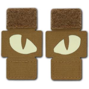M-Tac Multicolor Tiger Eyes Morale Patches Compatible with Molle Tactical Patch Military Combat Hook Fasteners (Camo)(Coyote)