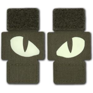 M-Tac Multicolor Tiger Eyes Morale Patches Compatible with Molle Tactical Patch Military Combat Hook Fasteners (Camo)(Ranger Green)