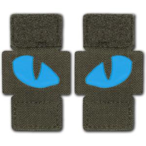 M-Tac Multicolor Tiger Eyes Morale Patches Compatible with Molle Tactical Patch Military Combat Hook Fasteners (Camo)(Ranger Green/Blue/GID)
