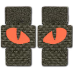 M-Tac Multicolor Tiger Eyes Morale Patches Compatible with Molle Tactical Patch Military Combat Hook Fasteners (Camo)(Ranger Green/RED)