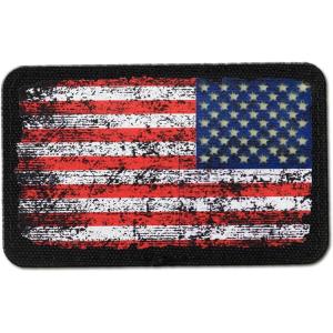 M-Tac Patch Vintage USA Flag – Tactical GITD Stars American Military Flag Patch Hook and Loop Fastener (Molle Full Color/Ranger Green)(Vintage Reversible)