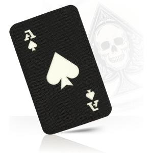 M-Tac Tactical Morale Patch for Military Gear – Ace of Spades Patch Death Card – Army Patches for Clothes, Jackets, Backpacks, Hats – Combat Hook and Loop Patches (Black/GITD)(Black / GITD)
