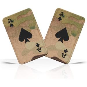 M-Tac Tactical Morale Patch for Military Gear – Ace of Spades Patch Death Card – Army Patches for Clothes, Jackets, Backpacks, Hats – Combat Hook and Loop Patches (Black/GITD)(Camo / Black 2 pcs.)