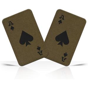 M-Tac Tactical Morale Patch for Military Gear – Ace of Spades Patch Death Card – Army Patches for Clothes, Jackets, Backpacks, Hats – Combat Hook and Loop Patches (Black/GITD)(Ranger Green / Black 2 pcs.)