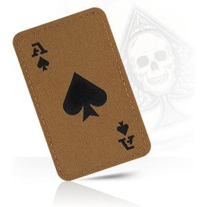 M-Tac Tactical Morale Patch for Military Gear – Ace of Spades Patch Death Card – Army Patches for Clothes, Jackets, Backpacks, Hats – Combat Hook and Loop Patches (Black/GITD)(Coyote / Black)