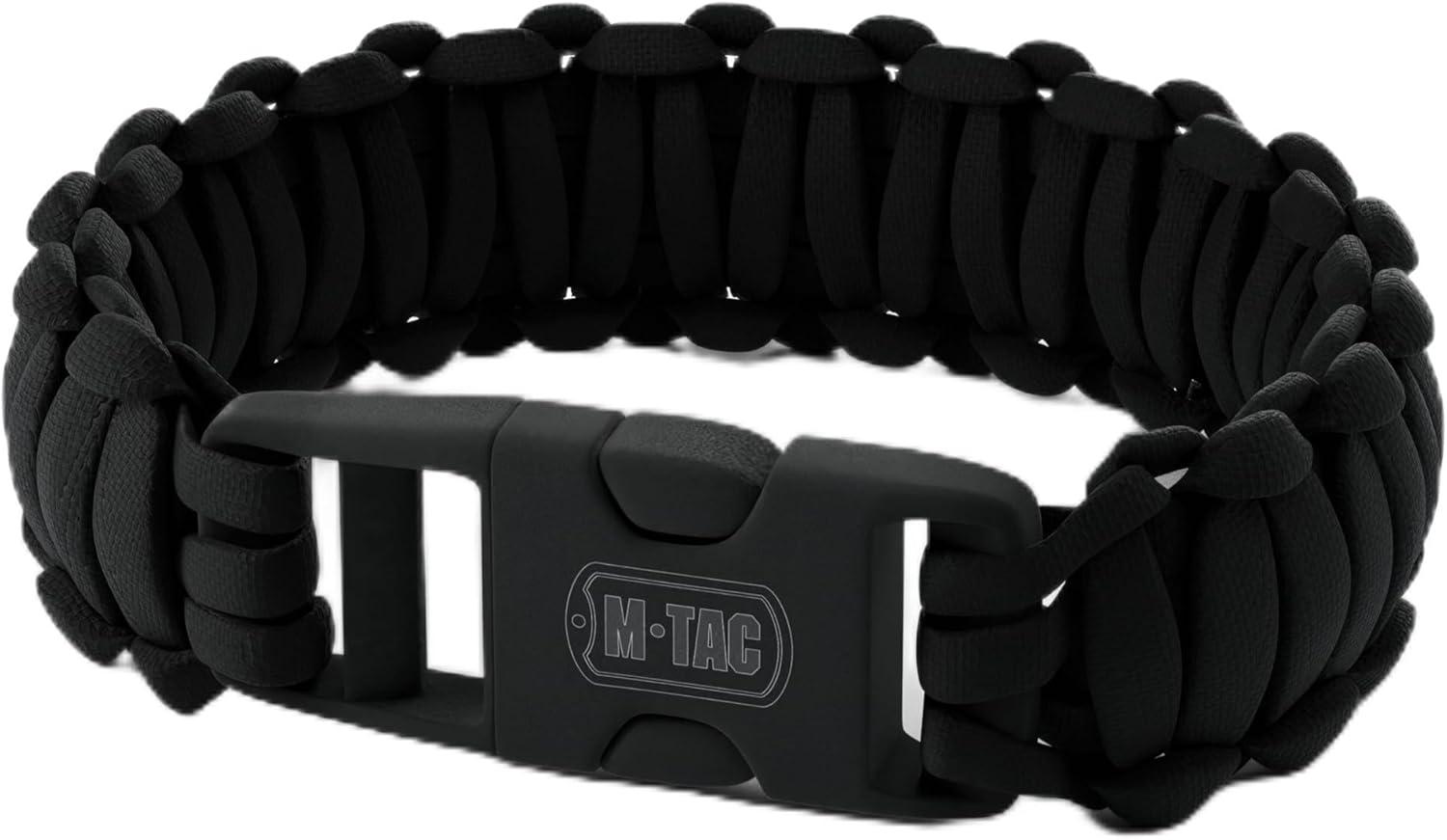 image:imageMTac Paracord Bracelet Tactical Survival Wristband with Fastex Buckle 7Strand Cord for Hiking Camping Emergency UseBlack