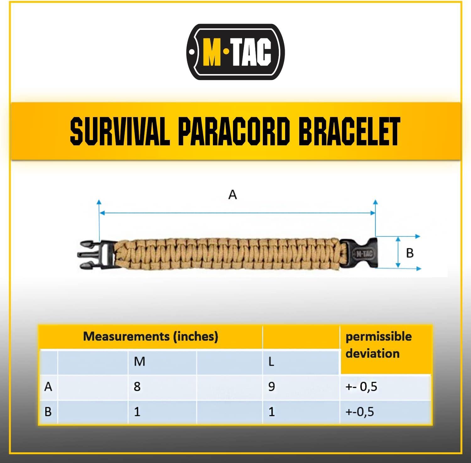 image:imageMTac Survival Paracord Bracelet Cord 12 ft 144 Inch Tactical Emergency Cord Rope with Compass WhistleCoyote