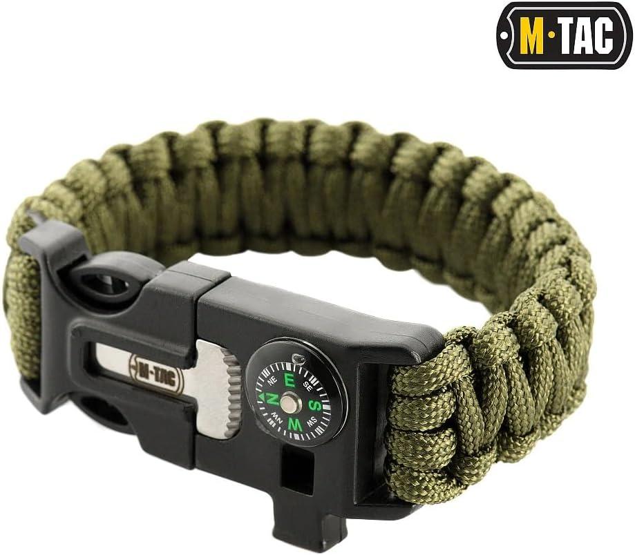 image:imageMTac Survival Paracord Bracelet Cord 12 ft 144 Inch Tactical Emergency Cord Rope with Compass WhistleOlive