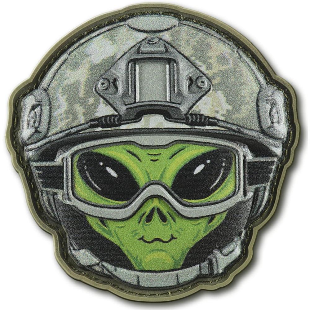 image:imageMTac Morale PVC Patch MC Funny Badge for Tactical Military Army Gear with Hook Fastener AlienGreen