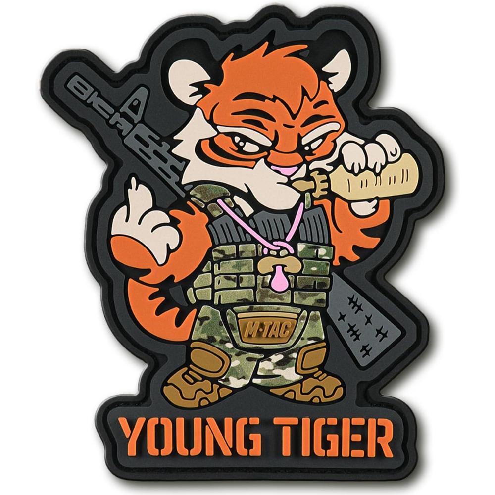 image:imageMTac Morale Patch PVC 3D Funny Military Tactical Patch Tactical Cool Army Meme Patches for Vest Backpacks Hats Hook and Loop Patches Young Tiger