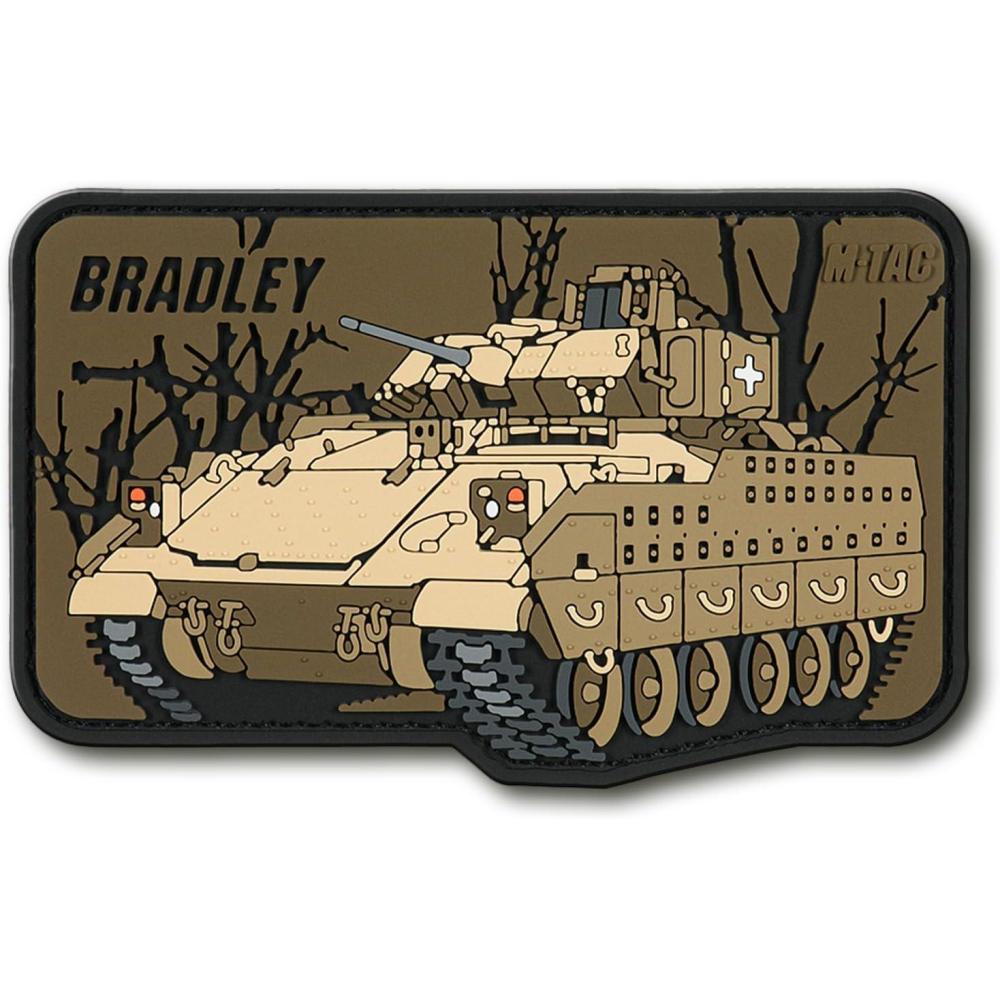 image:imageMTac Morale Patch Tank Bradley Fighting Vehicle PVC 3D Army Tactical Military Patch with Hook Fastener Backing Patches for Vest Backpacks Jackets Hats Bradley CoyoteBradley Coyote