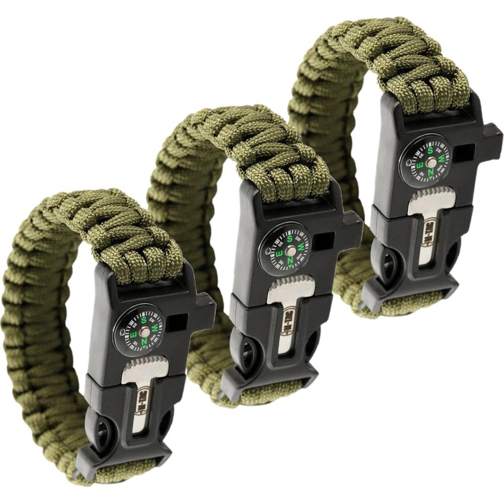 image:imageMTac Survival Paracord Bracelet Cord 12 ft 144 Inch Tactical Emergency Cord Rope with Compass WhistleOlive