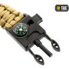 M-Tac Survival Paracord Bracelet – Cord 12 ft (144 Inch) – Tactical Emergency Cord Rope with Compass Whistle(Coyote)