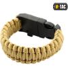 M-Tac Survival Paracord Bracelet – Cord 12 ft (144 Inch) – Tactical Emergency Cord Rope with Compass Whistle(Coyote)