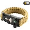 M-Tac Survival Paracord Bracelet – Cord 12 ft (144 Inch) – Tactical Emergency Cord Rope with Compass Whistle(Coyote)