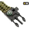 M-Tac Survival Paracord Bracelet – Cord 12 ft (144 Inch) – Tactical Emergency Cord Rope with Compass Whistle(Olive)