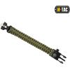 M-Tac Survival Paracord Bracelet – Cord 12 ft (144 Inch) – Tactical Emergency Cord Rope with Compass Whistle(Olive)