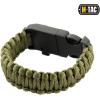 M-Tac Survival Paracord Bracelet – Cord 12 ft (144 Inch) – Tactical Emergency Cord Rope with Compass Whistle(Olive)