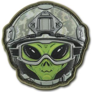 M-Tac Morale PVC Patch MC – Funny Badge for Tactical Military Army Gear with Hook Fastener (Alien)(Green)