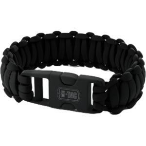M-Tac Paracord Bracelet – Tactical Survival Wristband with Fastex Buckle – 7-Strand Cord for Hiking, Camping, Emergency Use(Black)