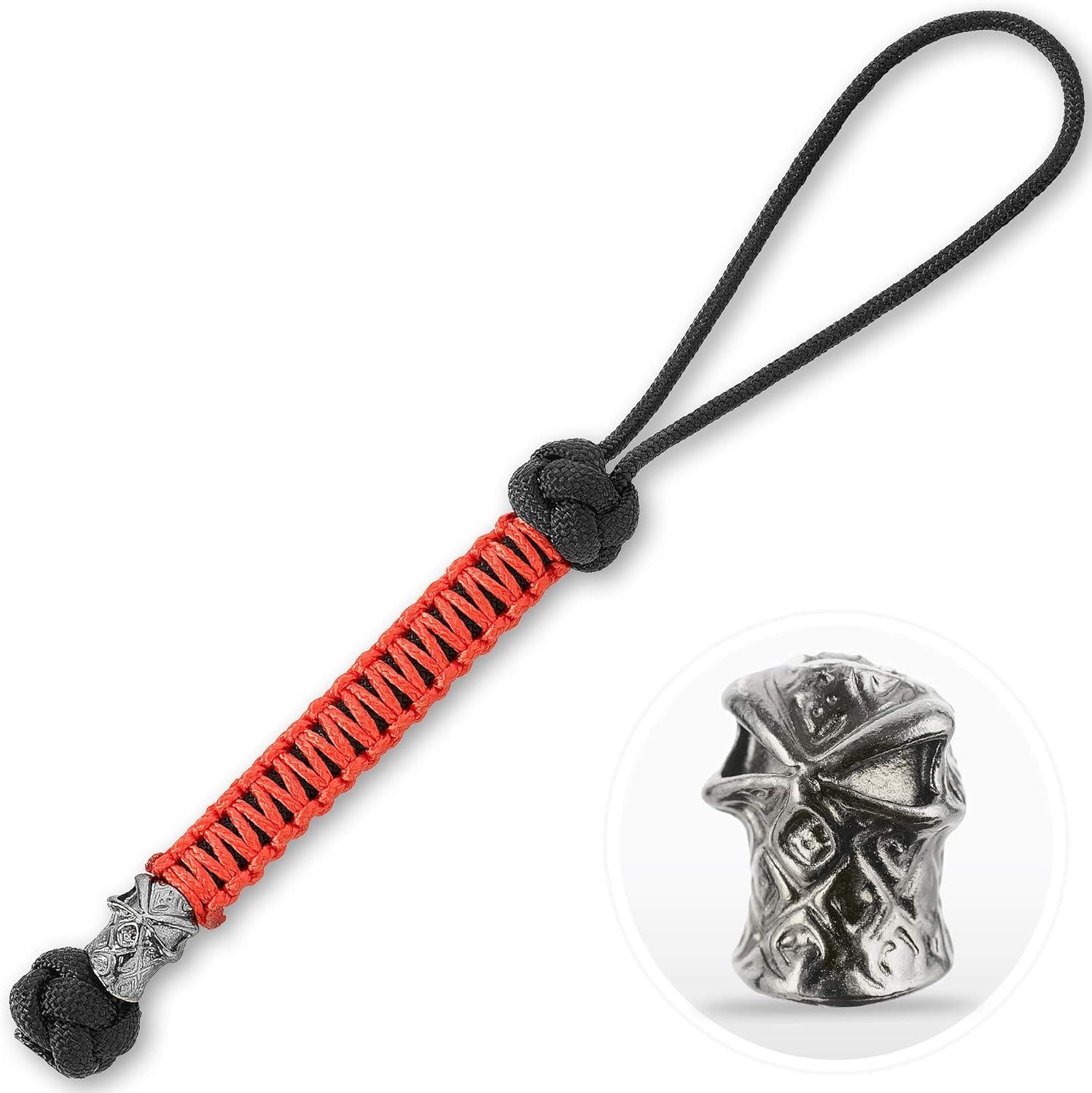 image:imageMTac Knife Lanyard with Bead Paracord Lanyard for Knives amp EDC Tactical Knife Fob Pull Cord Durable Paracord AccessoryBlack