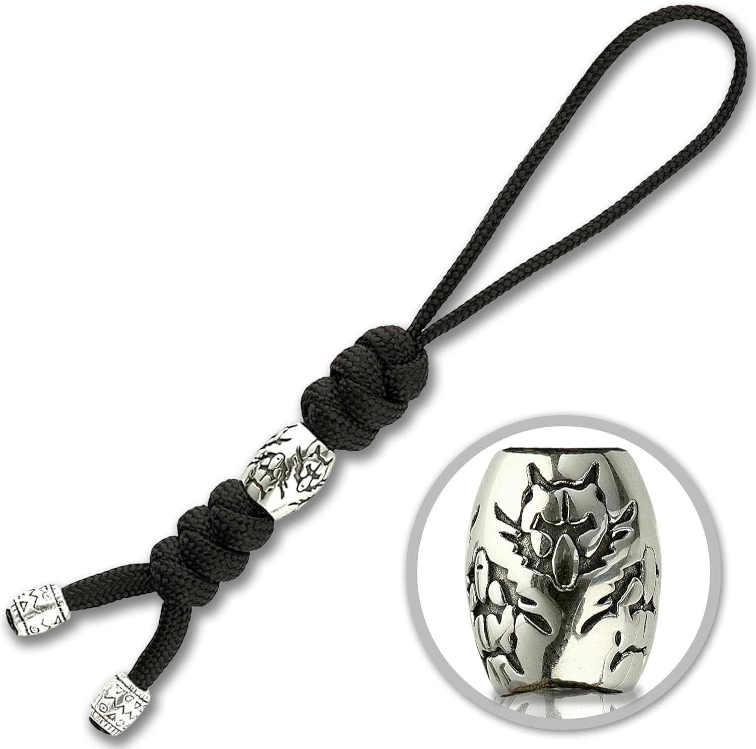 image:imageMTac Knife Lanyard with Bead Paracord Lanyard for Knives amp EDC Tactical Knife Fob Pull Cord Durable Paracord AccessoryBlack