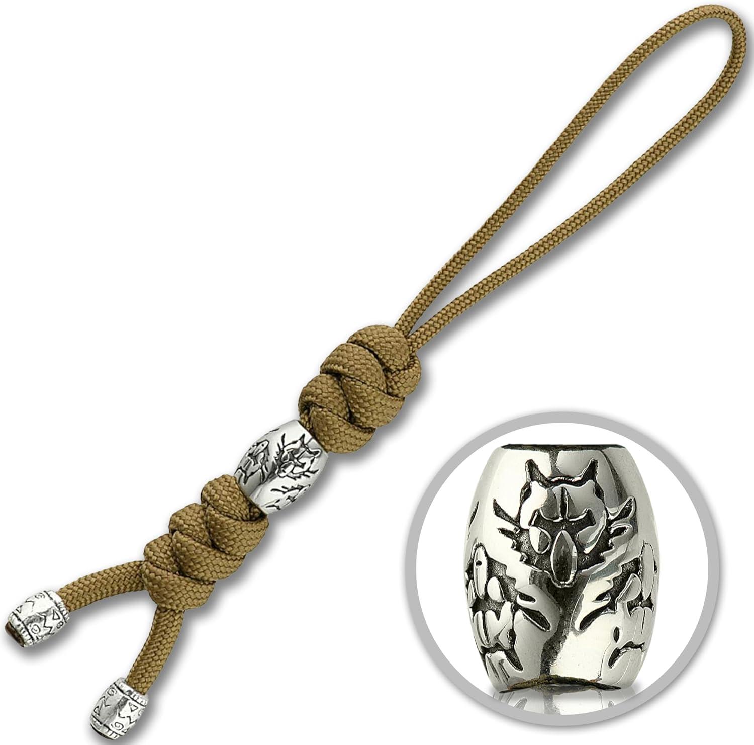 image:imageMTac Knife Lanyard with Bead Paracord Lanyard for Knives amp EDC Tactical Knife Fob Pull Cord Durable Paracord AccessoryCoyote