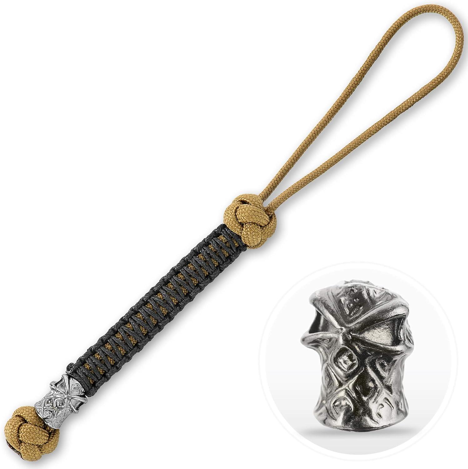image:imageMTac Knife Lanyard with Bead Paracord Lanyard for Knives amp EDC Tactical Knife Fob Pull Cord Durable Paracord AccessoryCoyote