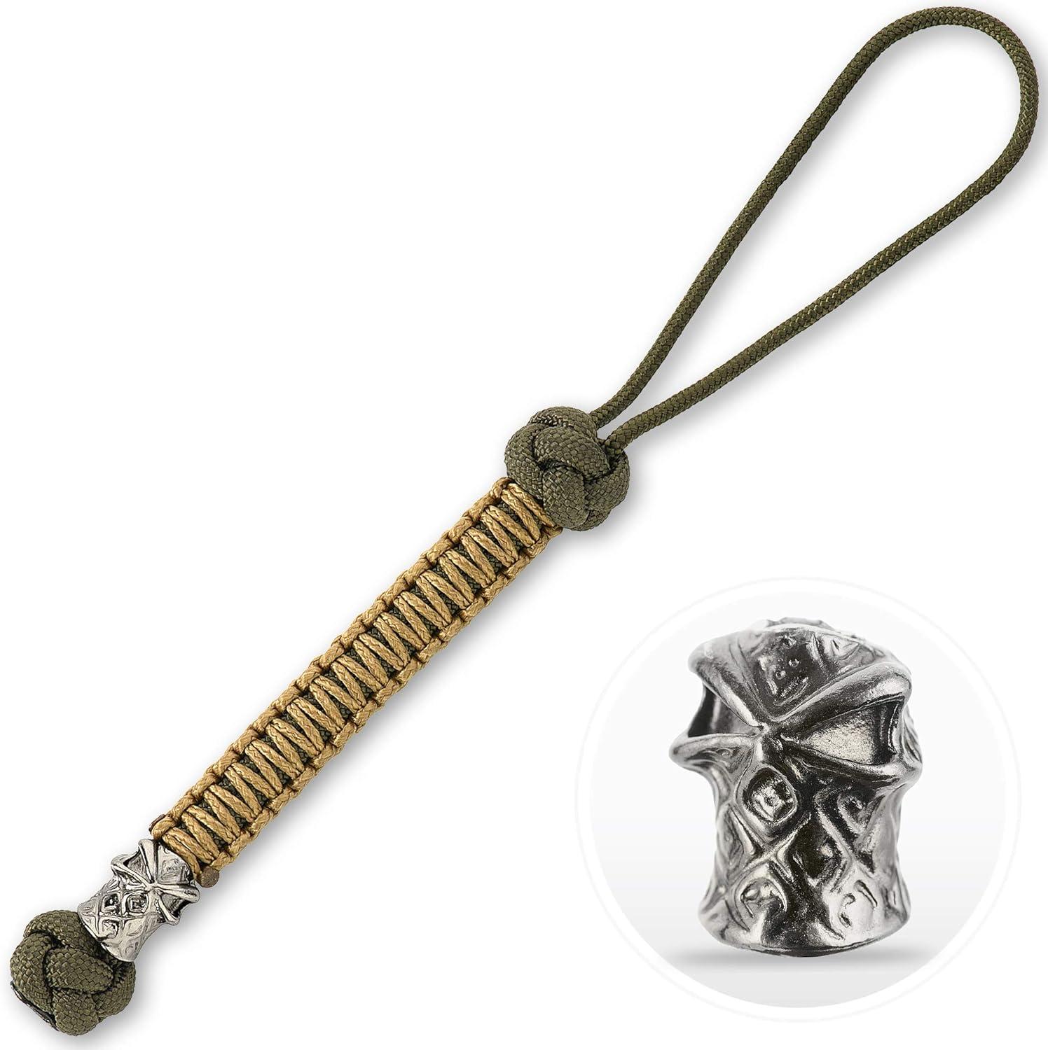 image:imageMTac Knife Lanyard with Bead Paracord Lanyard for Knives amp EDC Tactical Knife Fob Pull Cord Durable Paracord AccessoryOlive