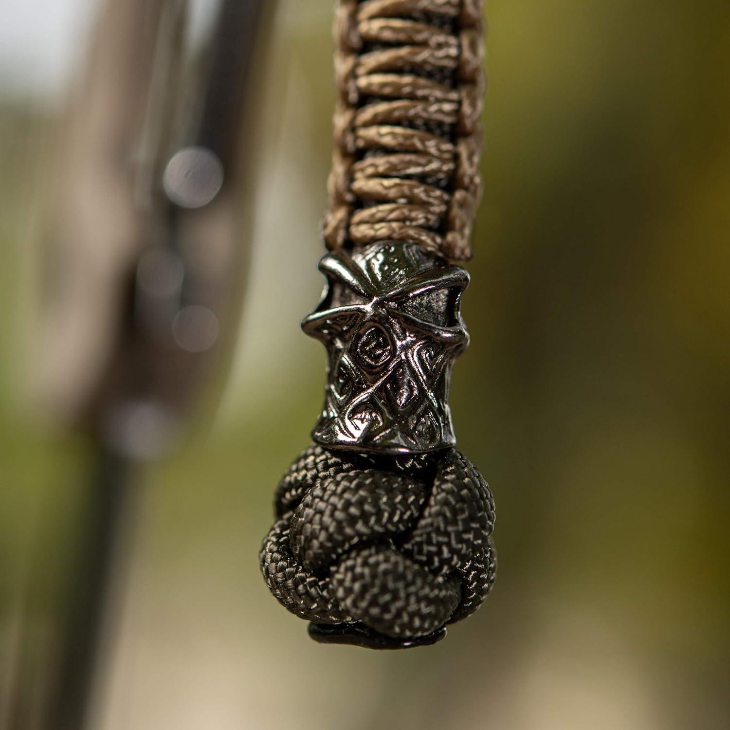 image:imageMTac Knife Lanyard with Bead Paracord Lanyard for Knives amp EDC Tactical Knife Fob Pull Cord Durable Paracord AccessoryOlive